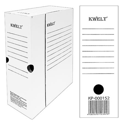 Короб архивный с клапаном KWELT 100мм картон K-000152