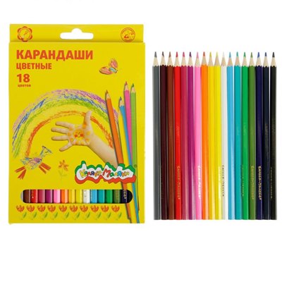 Карандаши цветные 18цв Каляка-Маляка ККМ18