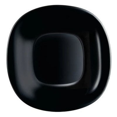 Тарелка плоская 19см квадр CARINE NOIR черная Luminarc 9816