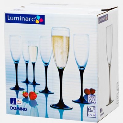 Набор бокалов 6шт для шамп 170мл Домино Luminarc H 8167