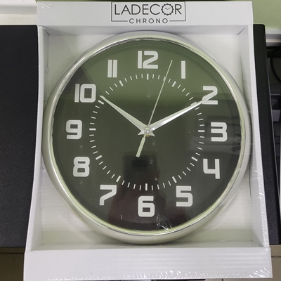 Часы настенные 25см LADECOR черные 581-941
