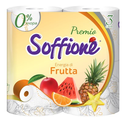 Туалетная бумага Soffione Энергия фруктов 3сл 4шт 17м