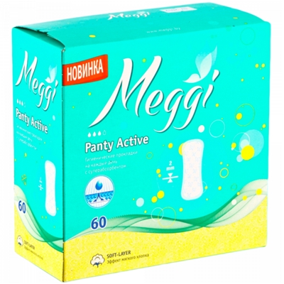 Прокладки ежедн Meggi Panty Active 3к 60шт