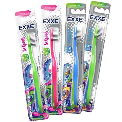 Щетка зубная детская EXXE SCHOOL 6-12 лет мягкая
