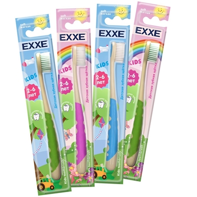 Щетка зубная детская EXXE KIDS 2-6 лет мягкая