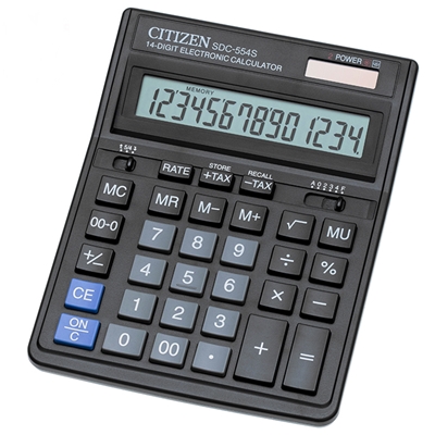 Калькулятор Citizen 14-разр 153*199*31мм SDC-554S
