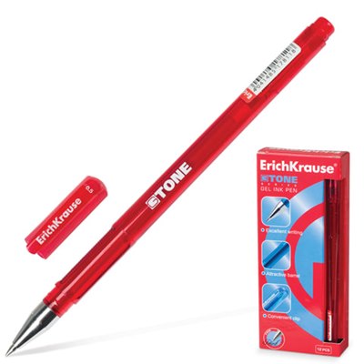 Ручка гелевая красная Erich Krause G-Tone 0,5мм 17811 по 12шт