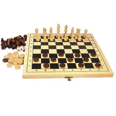 Шахматы+шашки+нарды 34*17*2,8см дерев. К-0953