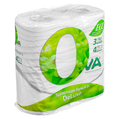 Туалетная бумага OVA 3сл, 4шт