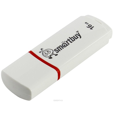 Флеш-накопитель Smartbuy Crown 16GB, USB 2.0, белый SB16GBCRW-W