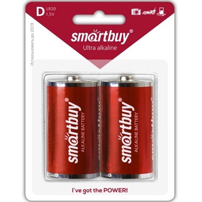 Батарейка большая Smartbuy LR20 Ultra Alkaline, цена за 1шт