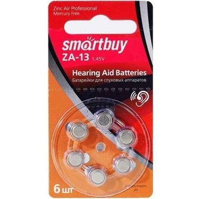 Батарейка для слуховых аппаратов Smartbuy A13-6B, цена за 1шт