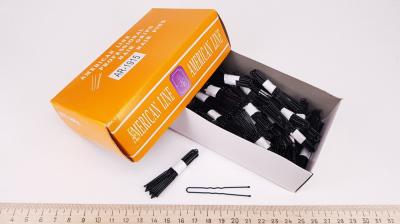 Шпильки для волос 4,5 см-5 см (в коробке) черные, в связке 10шт, цена за связку