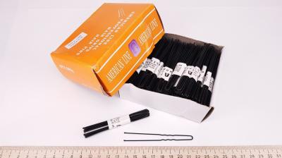 Шпильки для волос 8 см (в коробке) черные, в связке 10шт, цена за связку