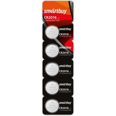 Батарейка таблетка Smartbuy CR2016/5B (SBBL-2016-5B), цена за 1шт