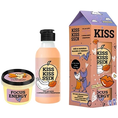 Набор подар KISS гель/душ+соль-пена Focus energy