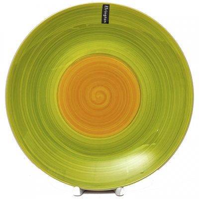 Тарелка мелкая Аэрограф  Зеленый луг с желтым 270мм 45045