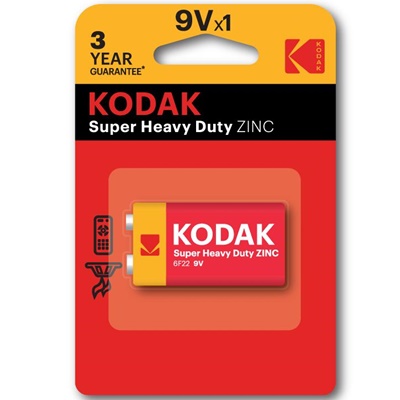 Батарейка крона Kodak 6F22-1BL HEAVY DUTY