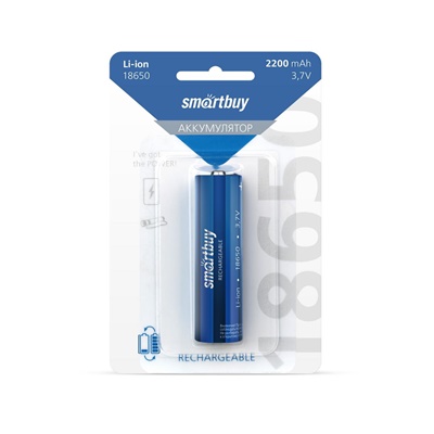 Аккумулятор Smartbuy LI18650-2200 mAh (SBBR-18650-1B2200), цена за 1шт