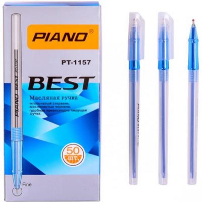 Ручка масл шариковая синяя PIANO PT-1157 0,7мм по 50шт