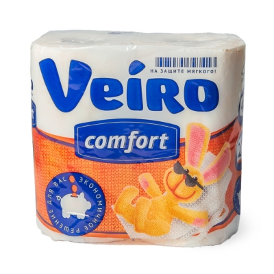 Туалетная бумага Veiro белая COMFORT 4шт 2сл