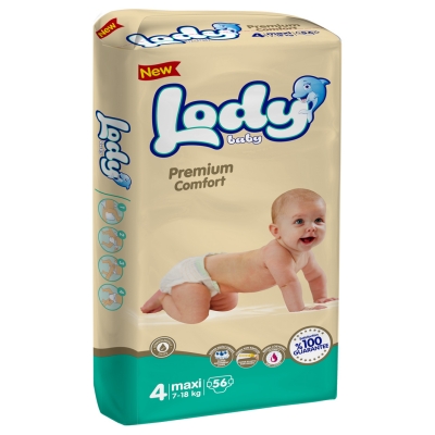 Подгузники Lody (Лоди) Premium №4 56шт