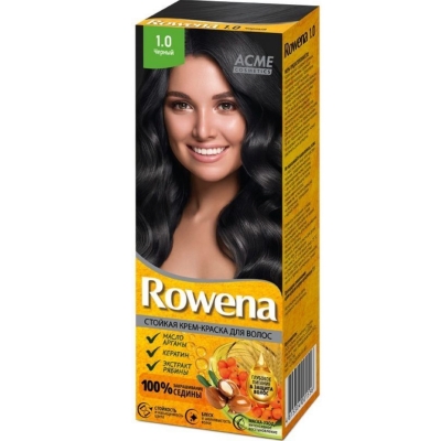Краска-крем для волос стойкая Rowena № 1.0 Черный