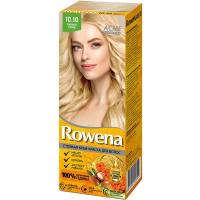 Краска-крем для волос стойкая Rowena № 10.10 Светлый блонд
