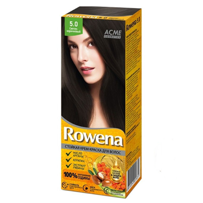 Краска-крем для волос стойкая Rowena № 5.0 Светло-коричневый