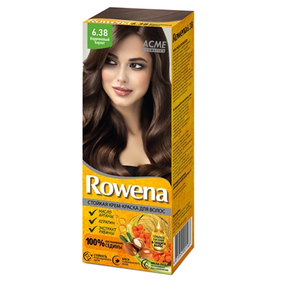 Краска-крем для волос стойкая Rowena № 6.38 Коричневый