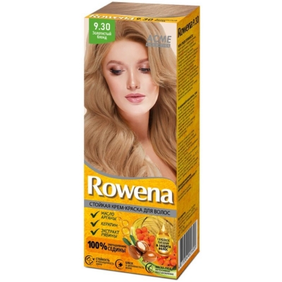 Краска-крем для волос стойкая Rowena № 9.30 Золотистый блонд
