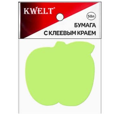 Бумага с клеев краем KWELT 70*70мм 50л Яблоко зеленая К-7831