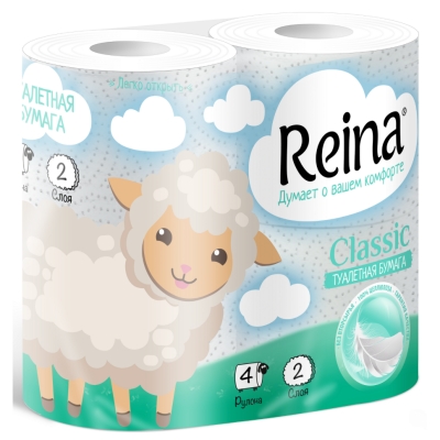 Туалетная бумага Reina Classic (18м) 2сл 4шт