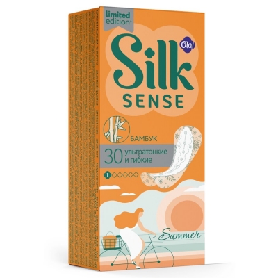 Прокладки ежедн Ола Silk Sense тонкие мультиформ Бамбук 1к 30шт