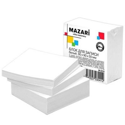 Блок бумаги Mazari 9*9*5см белый 60г/м2 M-16726