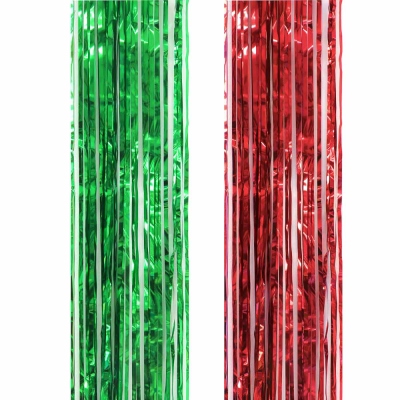 Дождик 15х100см ПВХ, 2 цвета (красный, зеленый) 377-578