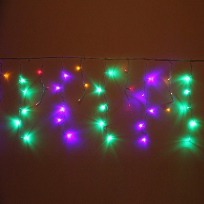 Гирлянда БАХРОМА 1,5м 48 ламп LED, прозр, Мультицвет 196-077