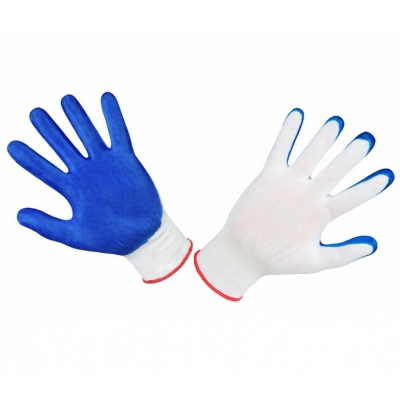 Перчатки рабочие нейлон с нитриловым синим покрыт. эконом, (12пар/уп)