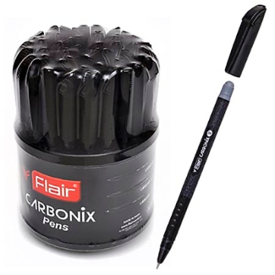 Ручка шариковая черная Flair Carbonix V 0,7мм игольч F-1362/черн