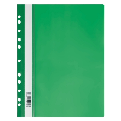 Скоросшиватель пластик А4 СТАММ 160мкм (перф) зеленая ММ-32256