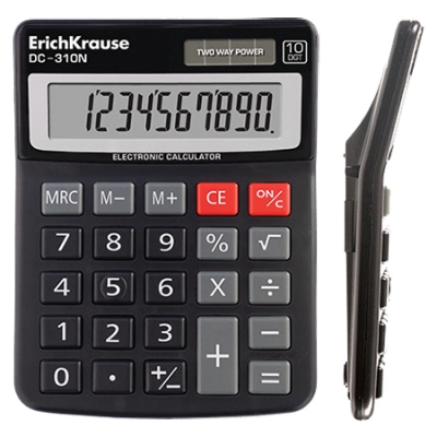 Калькулятор Erich Krause 10-разр 100*131мм черный DC-310N (50310)