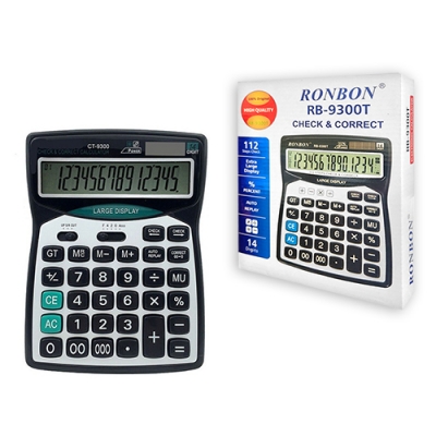 Калькулятор RONBON 12-разр 20,4*15,4*4см, двойное питание CT/RB-9300T