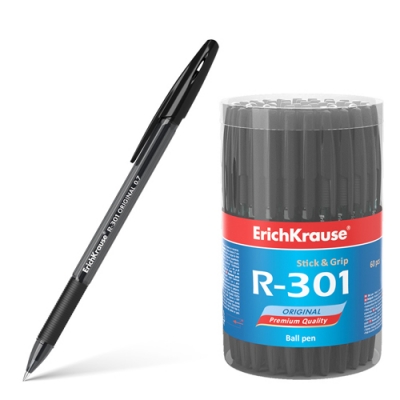Ручка шариковая черная Erich Krause R-301 Original 0,7мм (2000м) 55382