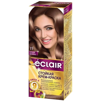 Краска для волос Eclair Omega Горький шоколад 7.7