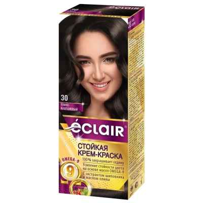 Краска для волос Eclair Omega Темно Каштановый 3.0