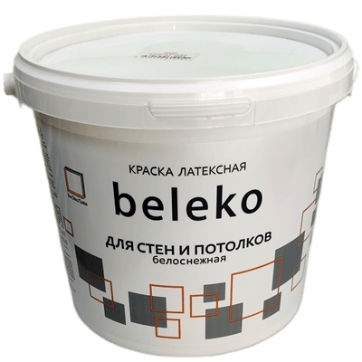 Краска beleko для стен и потолков латексная белоснежная 7кг