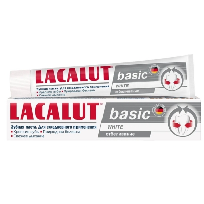Паста зуб Lacalut (Лакалут) 75мл basic White (отбеливающая)