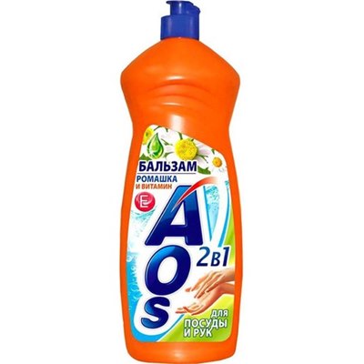 Жидкость для посуды AOS 900мл (АОС) Ромашка и Витамин Е