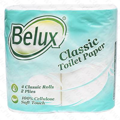 Туалетная бумага белая Белюкс Классик 16,5м 2сл 4шт