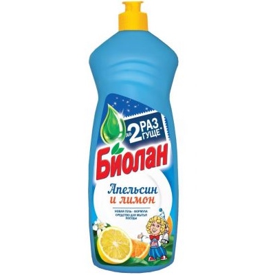 Жидкость для посуды Биолан 900мл Апельсин и лимон
